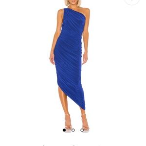 Norma Kamali Royal Blue One-Shoulder Dress